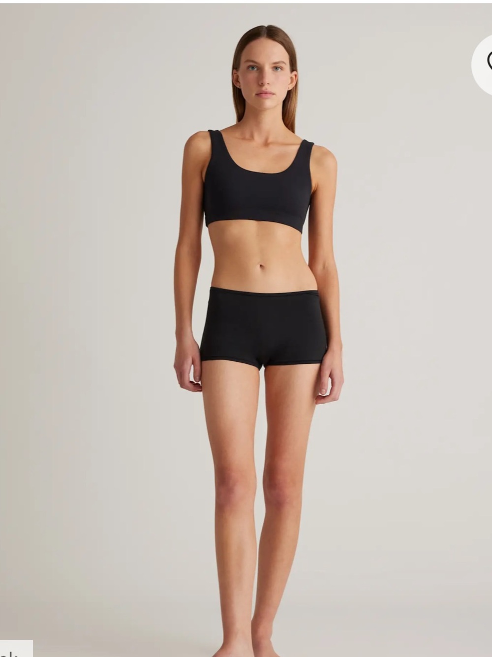Quince Organic Cotton Boyshort Black 6 Pack NEW